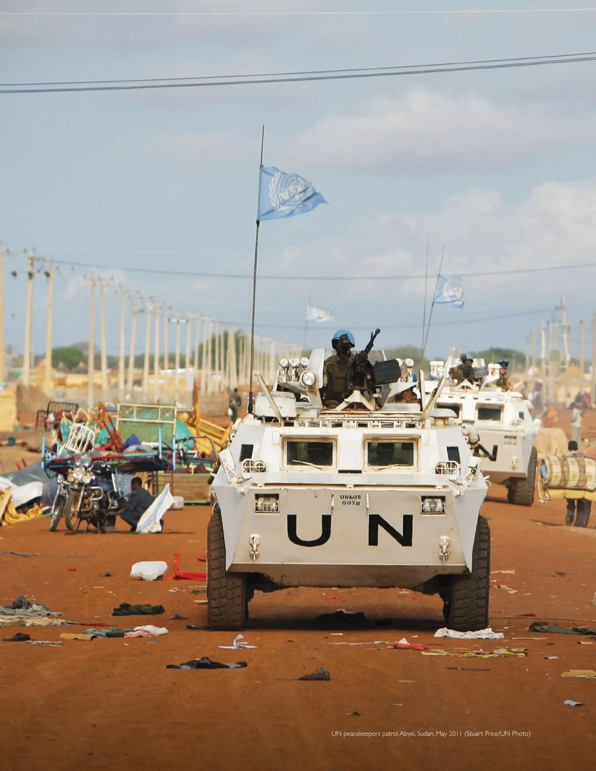 UN peacekeepers patrol Abyei, Sudan, May 2011 (Stuart Price/UN Photo)
 