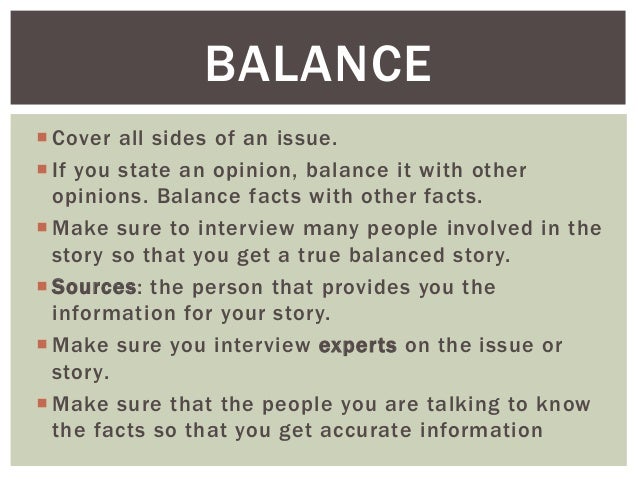 How to write a balanced report