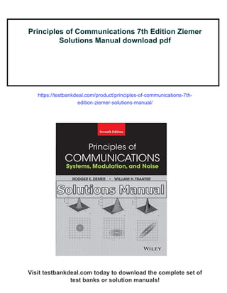 Principles of Communications 7th Edition Ziemer Solutions Manual | PDF