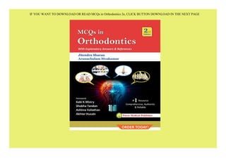[GET]⚡BOOK MCQs in Orthodontics 2e | PDF