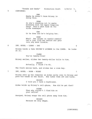 8.18 Freaks and Geeks  Production draft
