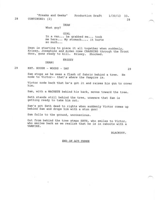 8.18 Freaks and Geeks  Production draft