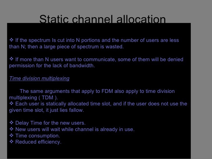 819 Static Channel Allocation