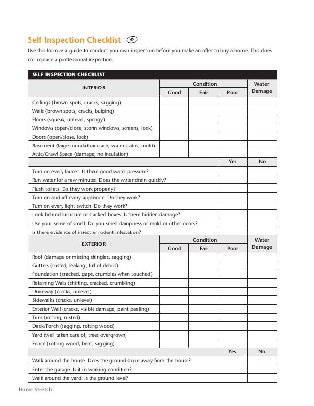 self inspection checklist inspection checklist
