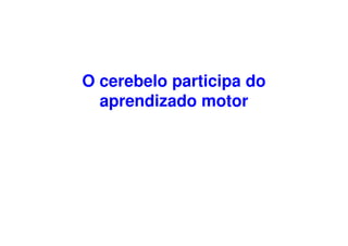 O cerebelo participa do
aprendizado motor
 