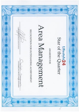 Area Management Award