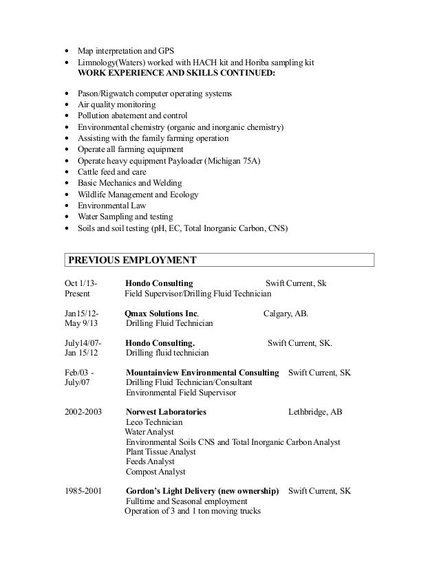 environmental chemist cover letter