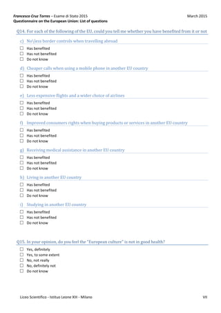 Questionnaire on the European Union - form finale copia compressed | PDF