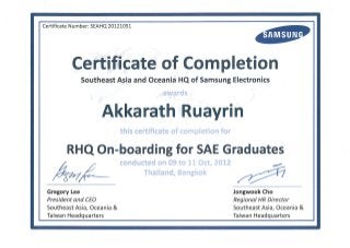 Akkarath_Samsung RHQ On Boarding SAE Graduates Certificate