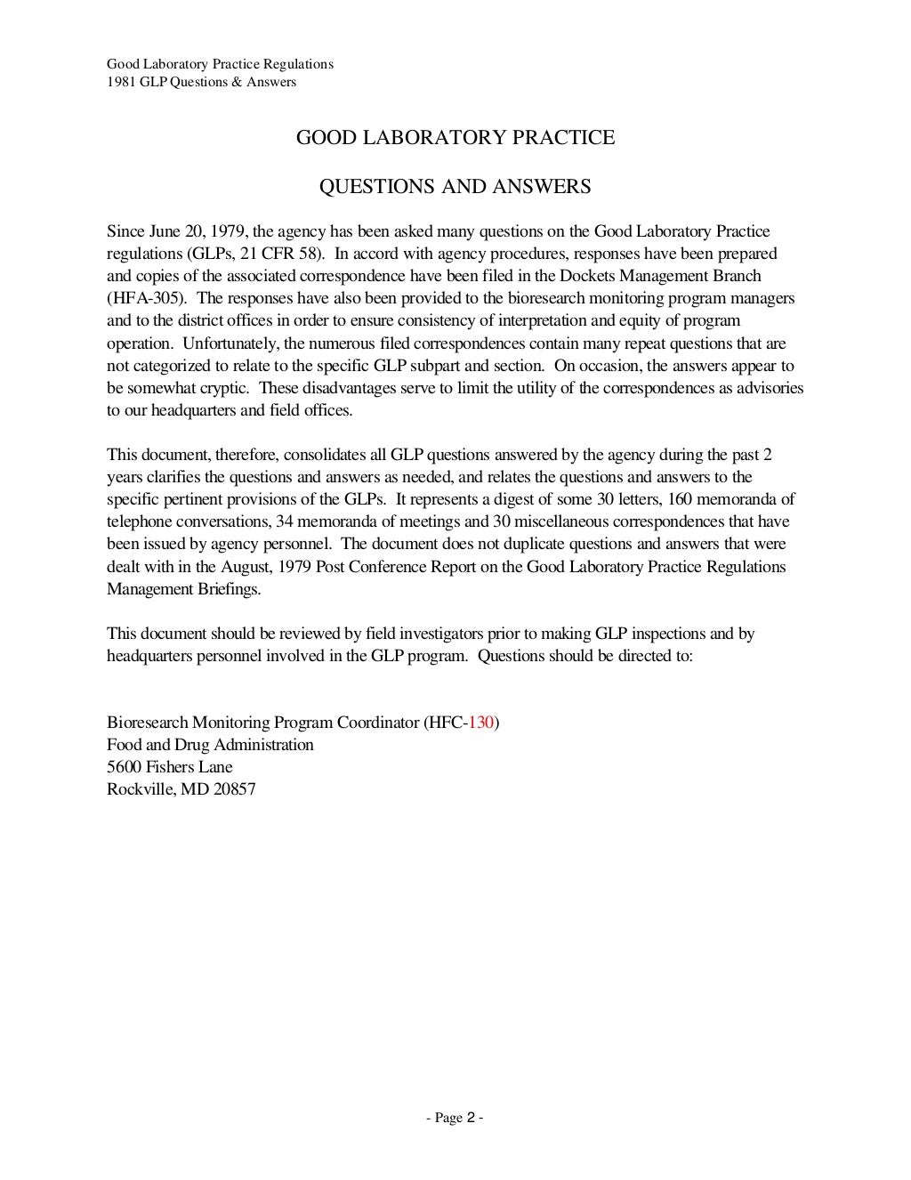 Good Laboratory Practices Questions and Answers