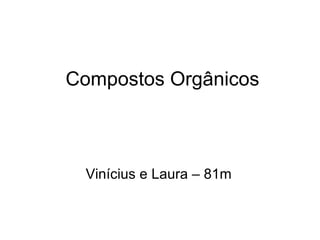 Compostos Orgânicos Vinícius e Laura – 81m 