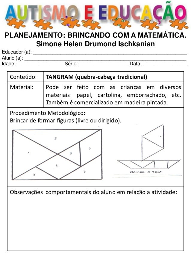 81 Planejamento Brincando A Aprendendo Com A Matematica Autismo E Edu