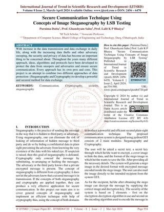 Secure Communication Technique Using Concepts of Image Steganography by ...