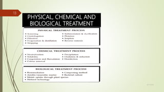 PHYSICAL, CHEMICAL AND
BIOLOGICAL TREATMENT
PROCESSES
9/17/2018
13
 