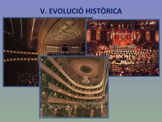- El  5 d'octubre de 1887 , el President  Grover Cleveland  va posar la primera pedra per a la construcció de l’Auditori i poc després, la  Convenció Nacional Republicana  de 1888 es va celebrar en un edifici parcialment acabat, on Benjamin Harrison va ser nominat com a candidat presidencial. El 9 de desembre 1889 el ja president Harrison dedica a l'edifici la cançó ‘’ Home Sweet Home ’’ enmig d'una fragorosa ovació. - L' Orquestra Simfònica de Chicago  va debutar a l’Auditòrium el 16 d'octubre de 1891 i va ser acollida fins que es va mudar a la  Orchestra Hall  en 1904.  - Theodore Roosevelt  també va donar el seu famós discurs de  Bull Moose  en 1912 en aquest teatre i va ser nominat per a President dels Estats Units. V. EVOLUCIÓ HISTÒRICA 