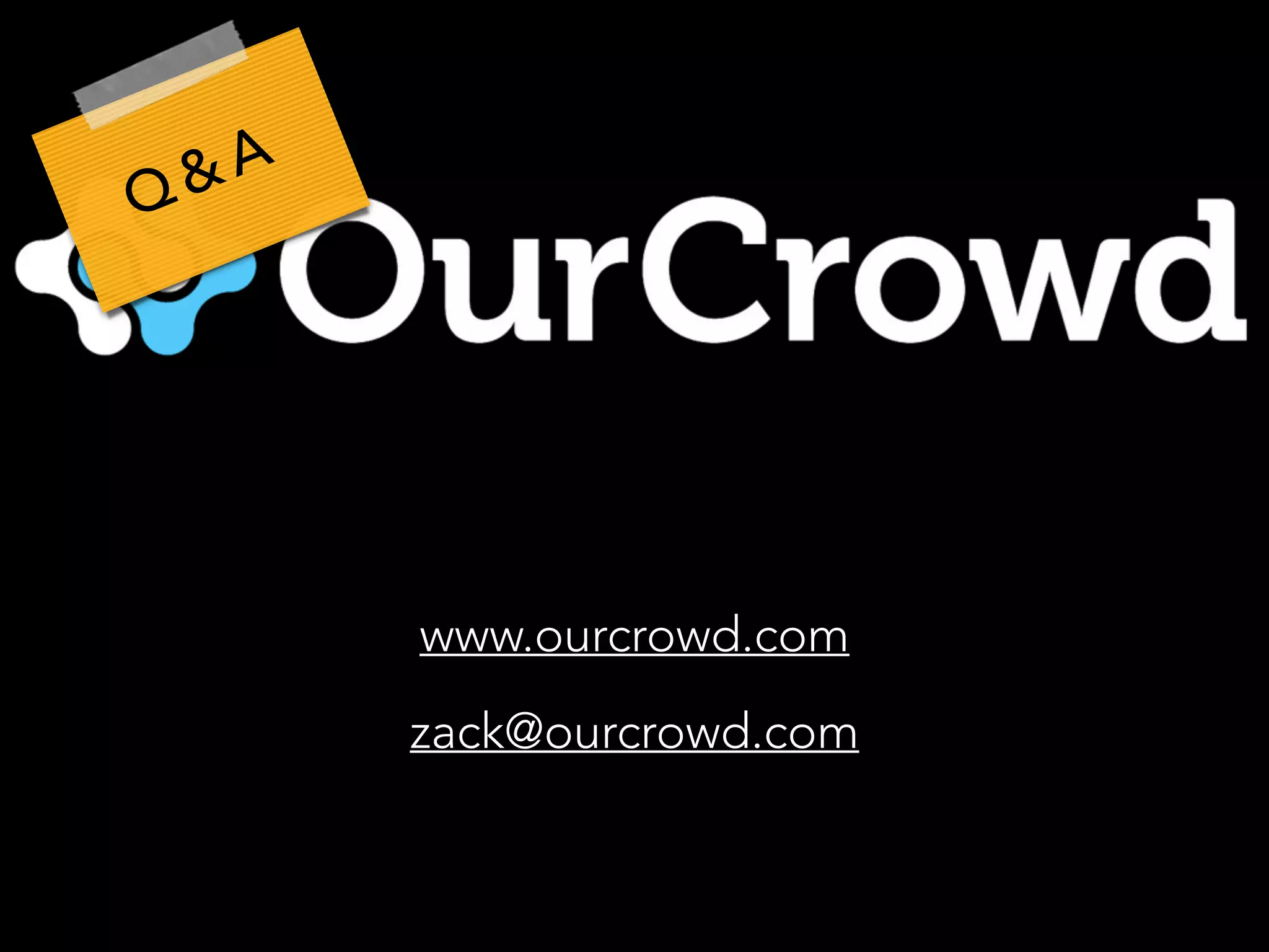www.ourcrowd.com 
zack@ourcrowd.com 
Q&A 
