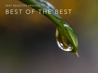 VERY SELECTIVE PROCESS 
BEST OF THE BEST 
 