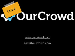 www.ourcrowd.com 
zack@ourcrowd.com 
Q&A 
