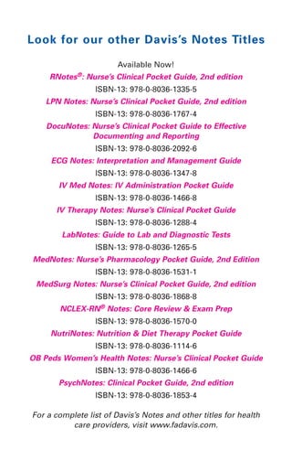 Lpn Notes Critical Care Notes Clinical Pocket Guide 1st Edition Jones | PDF