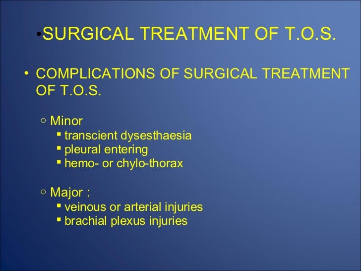 Thoracic outlet complications