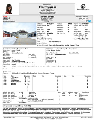(LP)
(SP)
Complex / Subdiv:
Depth / Size:
Lot Area (sq.ft.):
Flood Plain:
View:
Full Baths:
Half Baths:
Bedrooms:
Bathrooms:
If new, GST/HST inc?:
Frontage:
Approx. Year Built:
Age:
Zoning:
Gross Taxes:
Tax Inc. Utilities?:
Services Connected:
Rear Yard Exp:
Style of Home:
Water Supply:
Construction:
Foundation:
Rain Screen:
Type of Roof:
Renovations:
Floor Finish:
Fuel/Heating:
# of Fireplaces:
Fireplace Fuel:
Outdoor Area:
R.I. Plumbing:
Reno. Year:
R.I. Fireplaces:
Exterior:
Total Parking: Covered Parking: Parking Access:
Parking:
Dist. to Public Transit: Dist. to School Bus:
Title to Land:
Property Disc.:
PAD Rental:
Fixtures Leased:
Fixtures Rmvd:
Legal:
Amenities:
P.I.D.:
Site Influences:
Features:
Floor Type Dimensions Floor Type Dimensions Floor Type Dimensions
x
x
x
x
x
x
x
x
x
x
x
x
x
x
x
x
x
x
x
x
x
x
x
x
x
x
x
x
Finished Floor (Main):
Finished Floor (Above):
Finished Floor (Below):
Finished Floor (Basement):
Finished Floor (Total):
Unfinished Floor:
Grand Total:
________
sq. ft.
sq. ft.
__________
Residential Detached
Bath
1
2
3
4
6
7
8
5
# of Pieces Ensuite?Floor
Barn:
Pool:
Workshop/Shed:
Outbuildings
# of Kitchens:
Crawl/Bsmt. Height:
Basement:
Suite:
Listing Broker(s):
RED Full Public (Sold) The enclosed information, while deemed to be correct, is not guaranteed.
PREC* indicates 'Personal Real Estate Corporation'.
# of Rooms:
# of Levels:
Presented by:
:
Beds in Basement: Beds not in Basement:
For Tax Year:
Garage Sz:
Door Height:
:
Council Apprv?:
:
Board:
Sold Date:
Original Price:
Tour:
List Date:
Days on Market:
Meas. Type:
8209 19A STREET
V1J 0J6
R2300948
$489,000
111
5,993.00
52.00
3
2
2
0
2018
1
RS2
$861.13
0
2
LOT 195 SECTION 21 TOWNSHIP 78 RANGE 15 WEST OF THE 6TH MERIDIAN PEACE RIVER DISTRICT PLAN EPP 52695
029-620-911
13'
14'
17'
11'
11'
10'
20'
16'
12'
15'
13'5
11'
1,550
0
0
0
1,550
0
1,550
4
51
The One You Have Been Waiting For! Stunning 3 Bed 2 Bath with open concept modern design and full basement. The home features huge island
kitchen with Samsung appliances that open to the bright and spacious living and dining areas. The master suite has large walk-in closet and ensuite
bath with double sinks. The property is fully fenced and landscaped with a covered patio out back to enjoy the sunsets. This home was constructed
using Quik-Therm insulation technology + triple pane windows which makes this property super energy efficient - nice and cool in the summer and
minimum heat bills in the winter. Buying brand new also means you could save paying property transfer tax! Too many features to list.
6
2
Sherryl Jacobs
Luxmore Realty
sherryl@sherryljacobs.com
Phone: 604-446-5928
http://www.sherryljacobs.com
0 3
2018
WINDMILLS
Century 21 Energy Realty (PG)
$499,000
Virtual Tour URL
8/28/2018
270
BCNREB Out of Area
Yes
No No
Concrete Perimeter
No
No
No
Freehold NonStrata
Main
Main
Main
Main
Main
Main
Living Room
Kitchen
Dining Room
Master Bedroom
Bedroom
Bedroom
Main
Main
No
Yes
Yes
N
Feet
Electricity, Natural Gas, Sanitary Sewer, Water
Rancher/Bungalow w/Bsmt.
City/Municipal
Frame - Wood
Vinyl
Asphalt
Forced Air, Natural Gas
Balcny(s) Patio(s) Dck(s), Fenced Yard
Garage; Double
None
Mixed
None
ClthWsh/Dryr/Frdg/Stve/DW, Garage Door Opener, Microwave, Pantry
Full, Unfinished
05/25/2019 03:48 PM
BCNREB Out of Area
House/Single Family
Active
 