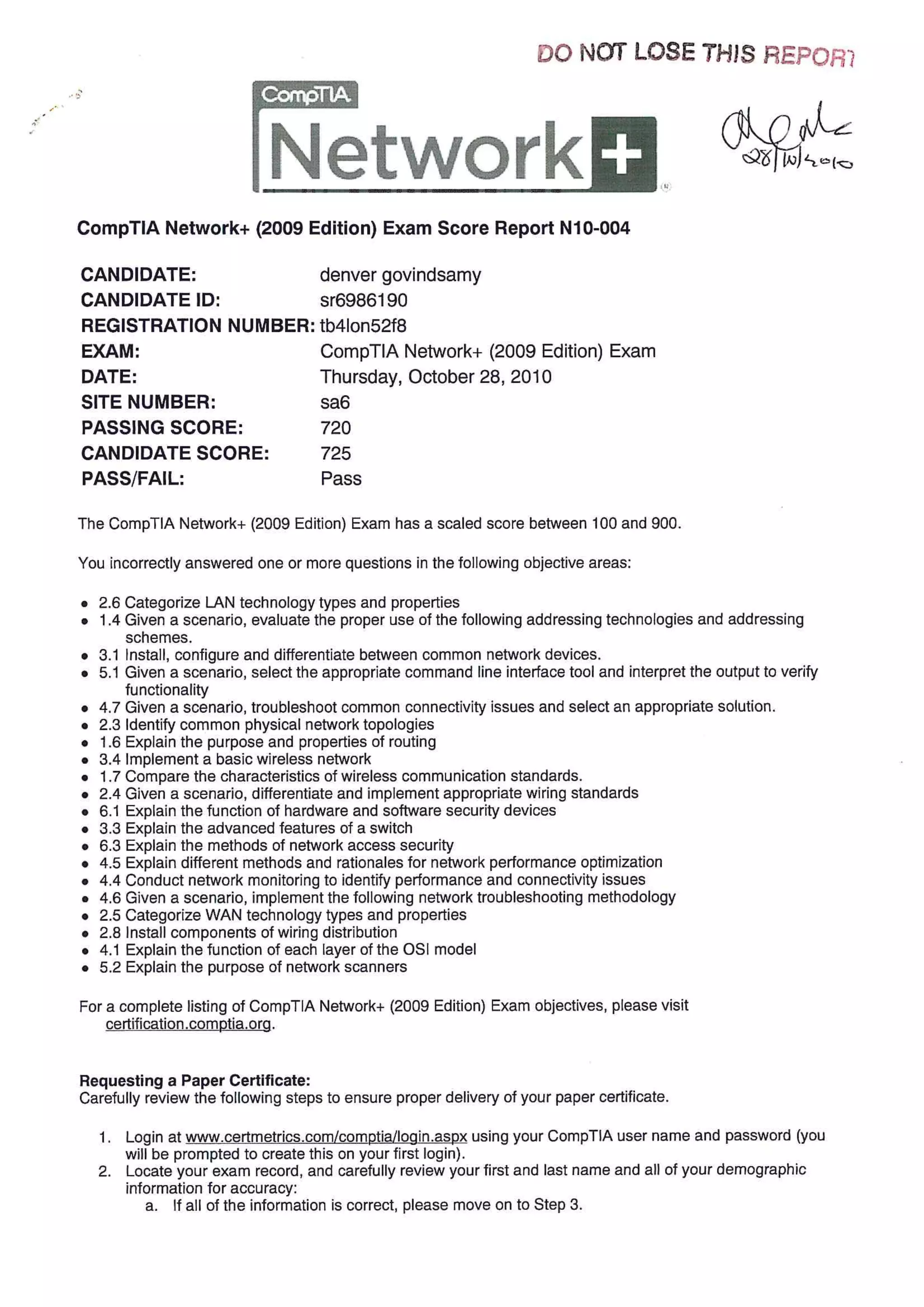 comptia Network exam Pass | PDF
