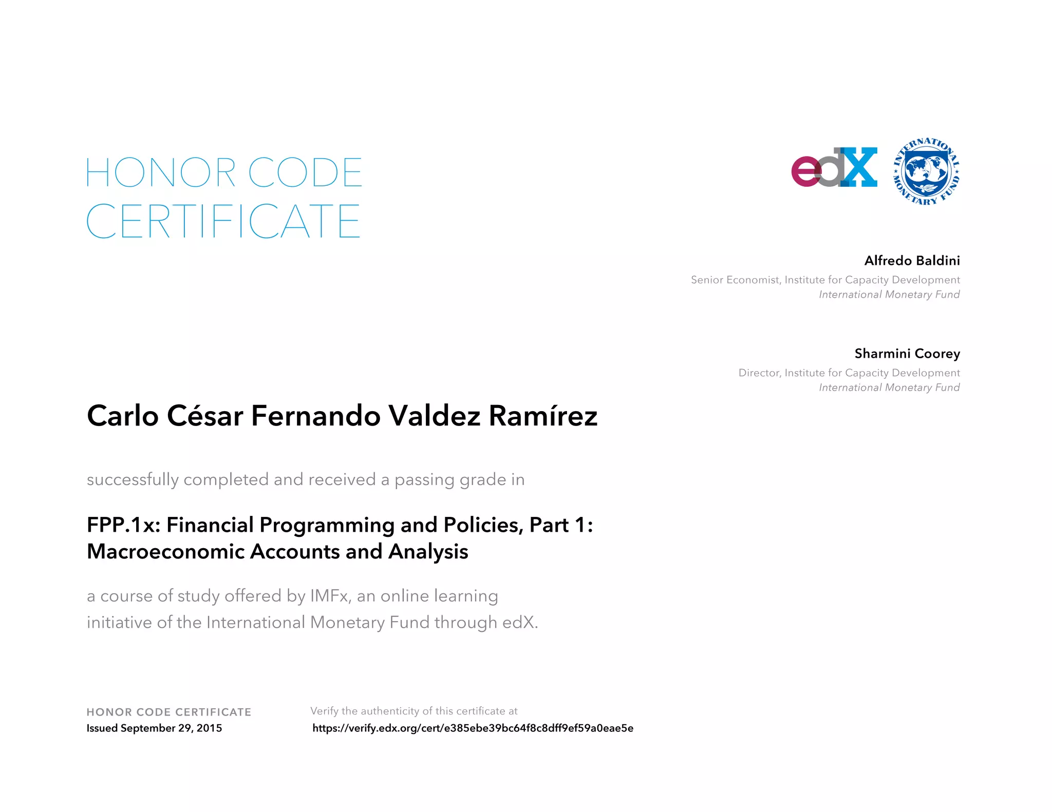 Imf Certificate.pdf Certificate IMF | PDF