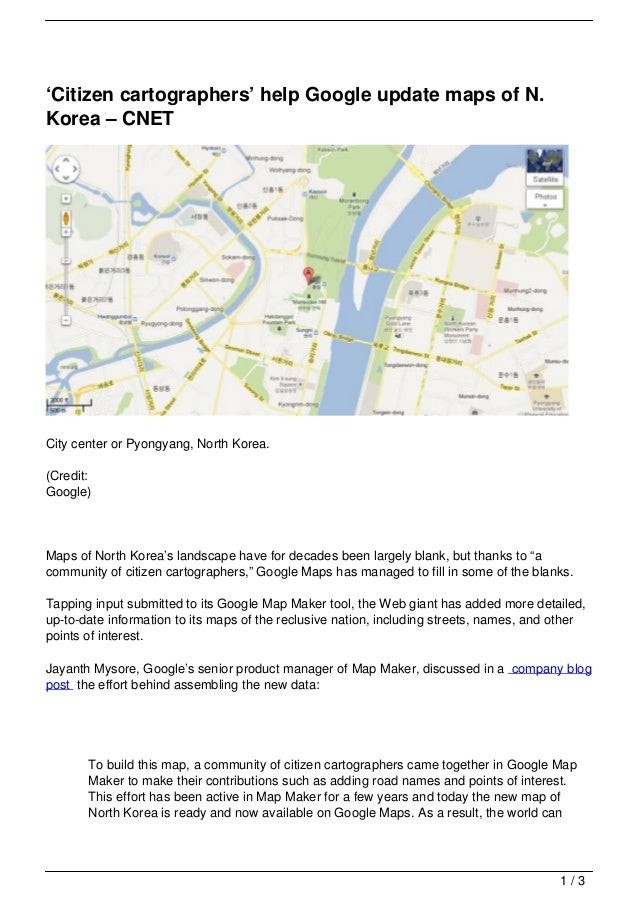 Citizen Cartographers Help Google Update Maps
