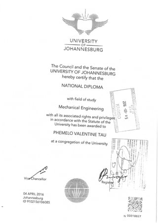 NDip Certificate