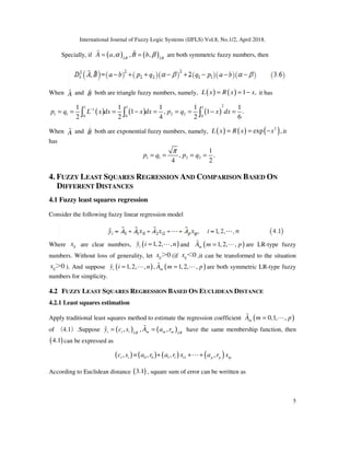 STATISTICAL ANALYSIS OF FUZZY LINEAR REGRESSION MODEL BASED ON ...
