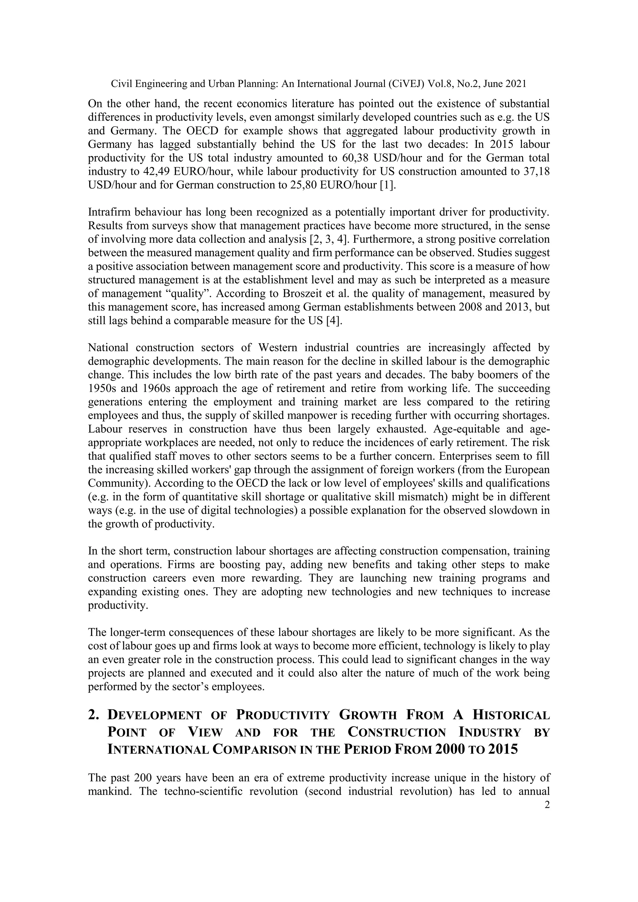 Productivity Development in the Construction Industry by International ...