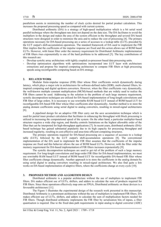Design and implementation of DA FIR filter for bio-inspired computing ...