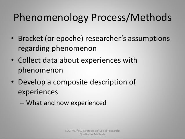 methods data sampling phenomenological