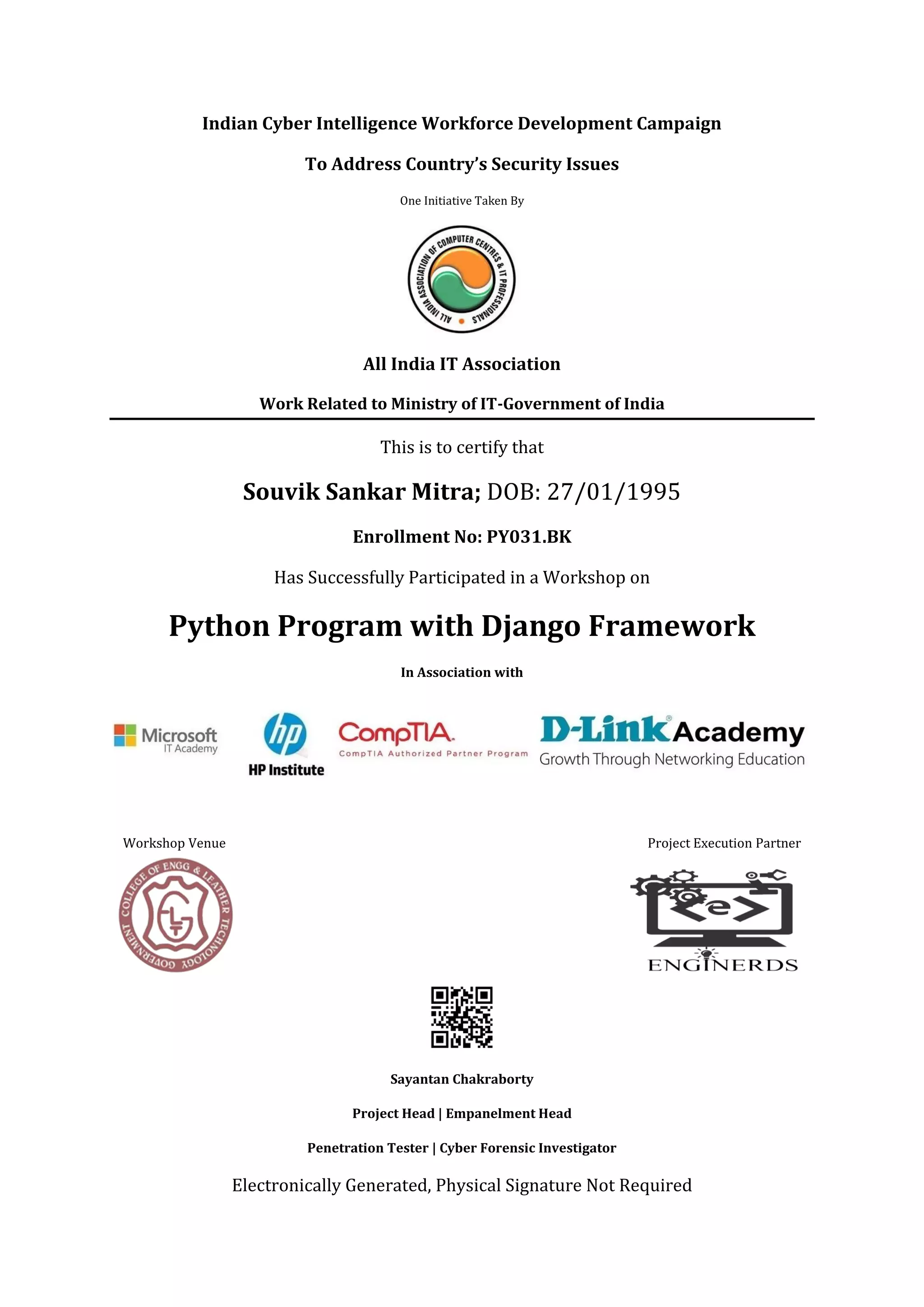 Python Cerificate | PDF