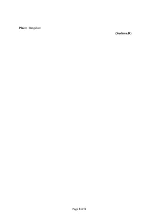 Place: Bangalore
(Sushma.R)
Page 3 of 3
 