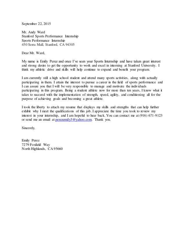 september 22 cover letter sports internship cover letter