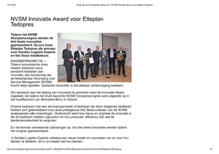 ...nnovatie Award voor Etteplan Tedopres_