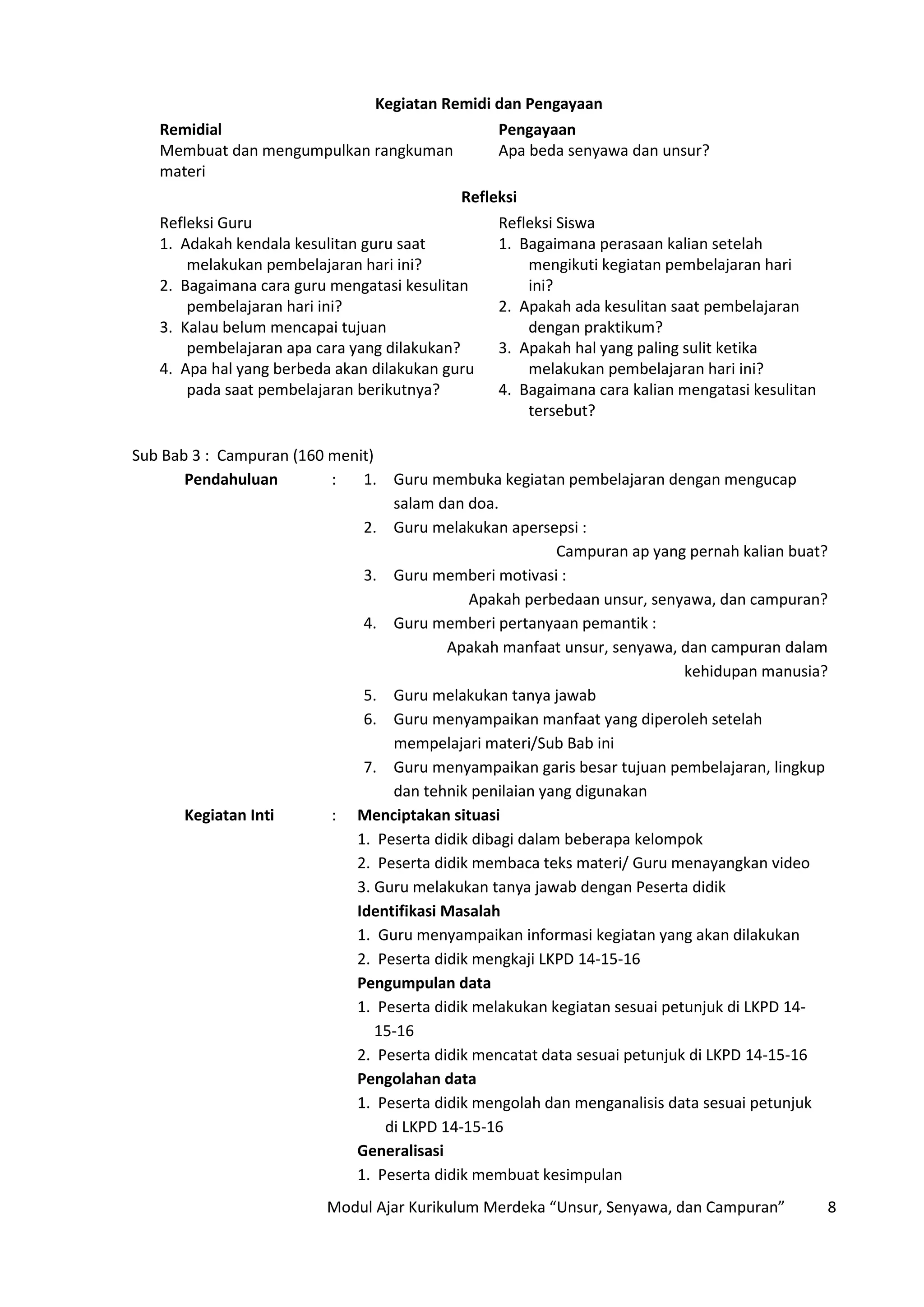 822 Modul Ajar KurMer Unsur, Senyawa, dan Campuran.docx