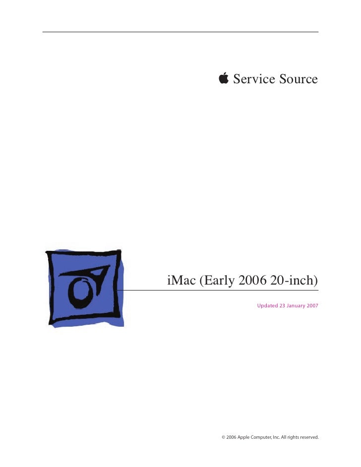 Apple Intel Imac Hardware Service Manual