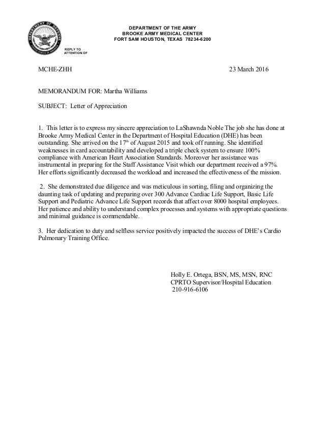 How to write an army letter of appreciation picture