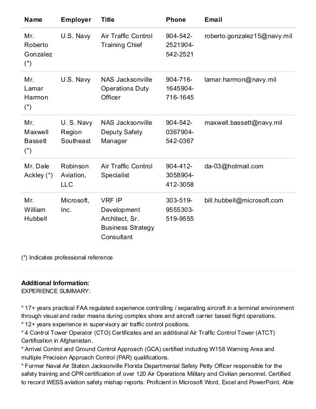 air traffic controller resume