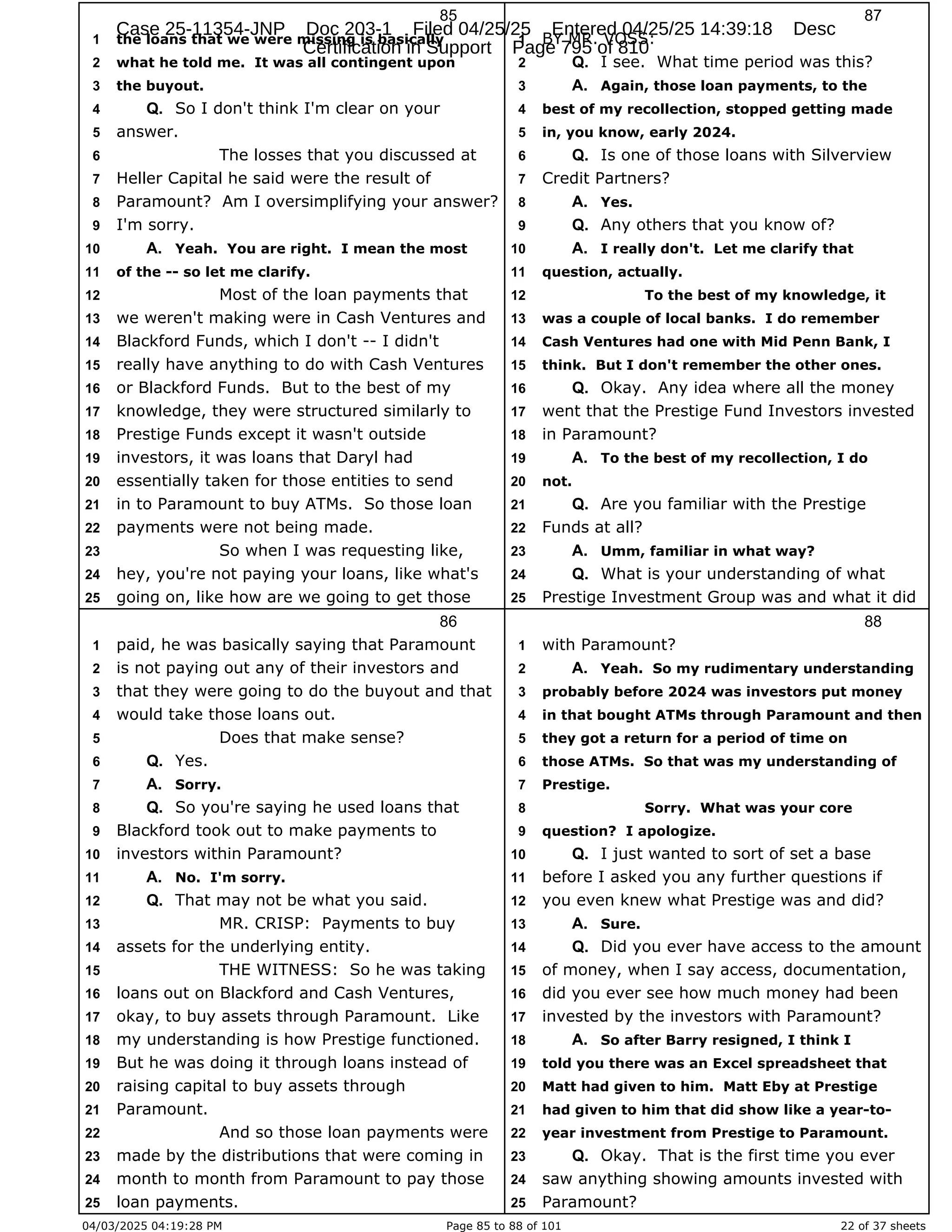 Daryl Heller Bankruptcy Court Filing (text messages and transcripts)