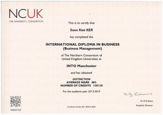 International Diploma Certificate