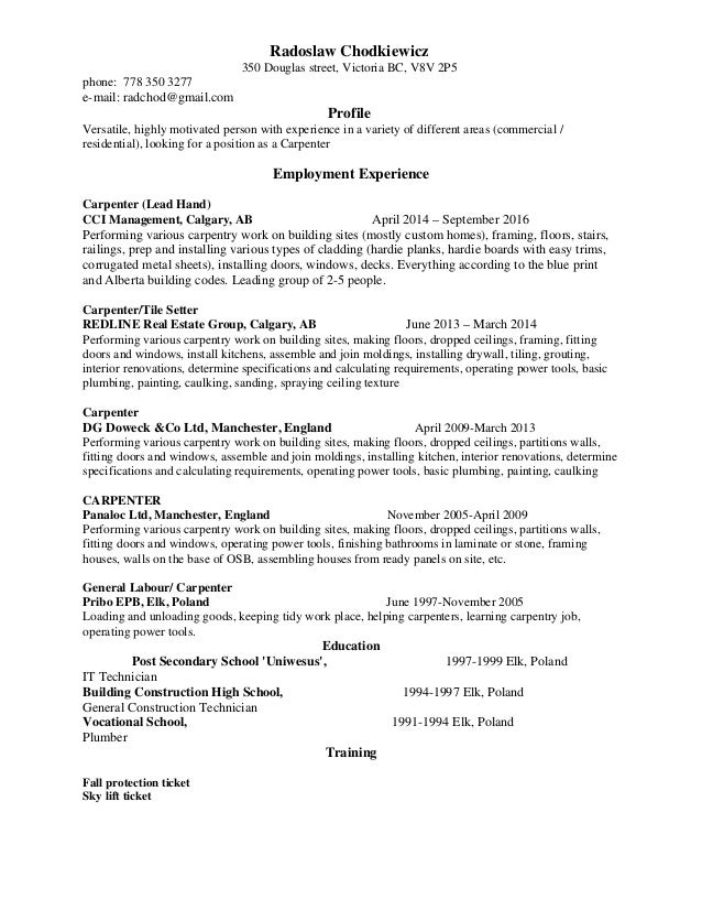 radek resume tile setter resume