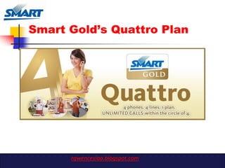 Smart Gold‟s Quattro Plan




      rgwenceslao.blogspot.com
 