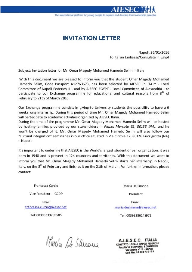 Invitation Letter Omar Selim