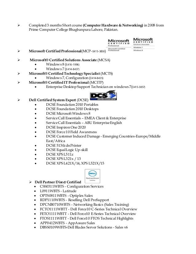 resume for hardware and networking