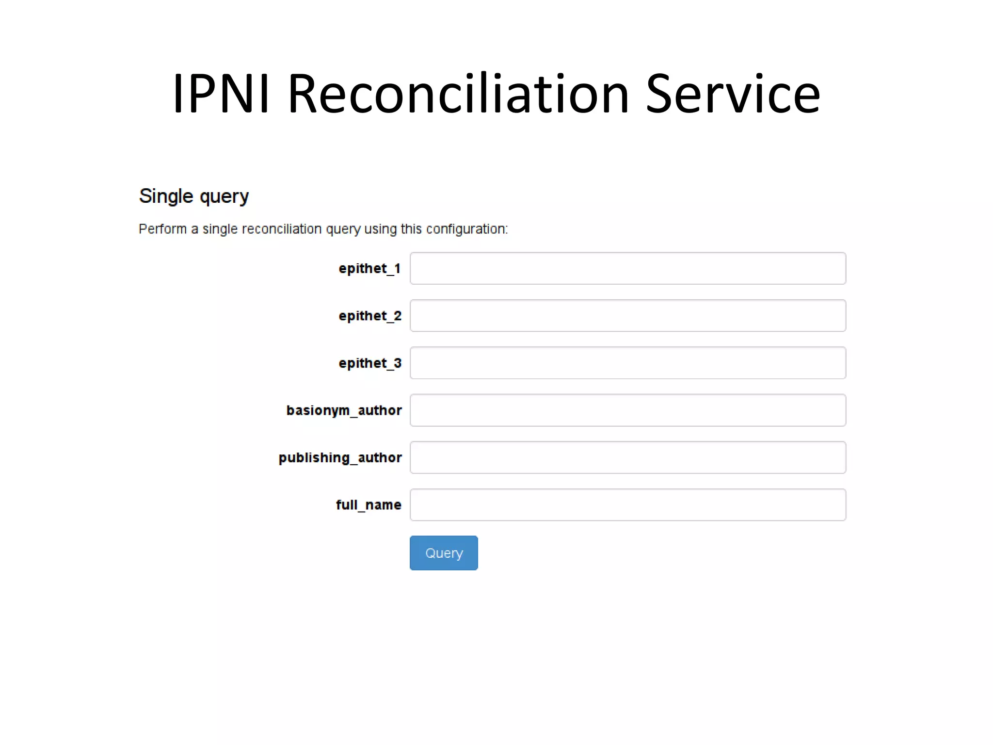 IPNI Reconciliation Service
 