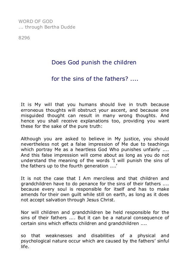 essay questions on sins of the fathers