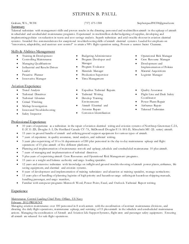 stephen paull master resume
